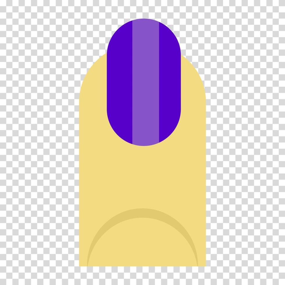 Nail, manicure, finger, master's work, purple color, beauty, flat design, simple image, cartoon style. The concept of taking care of your appearance. line icon for business and advertising vector