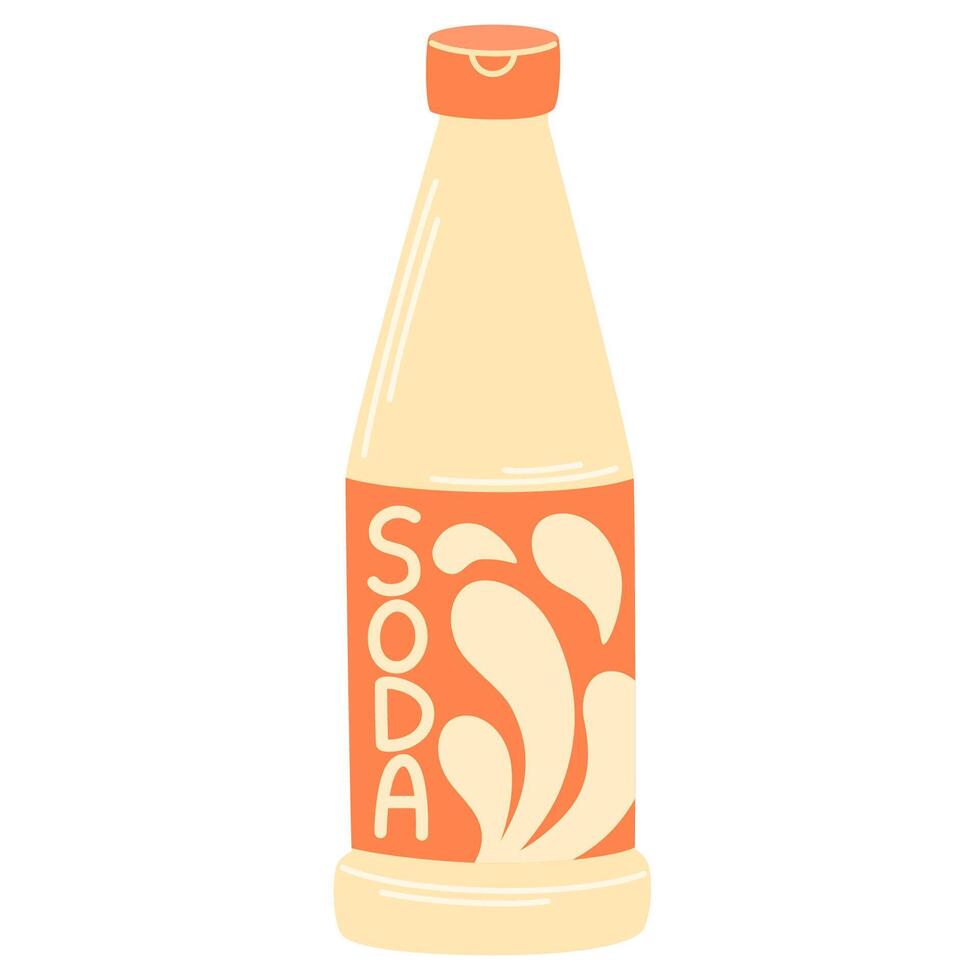 soda, gaseoso bebida en botella. verano limonada, frío bebida, Fresco dulce gaseado refresco en metal acero estaño. plano gráfico ilustración aislado vector