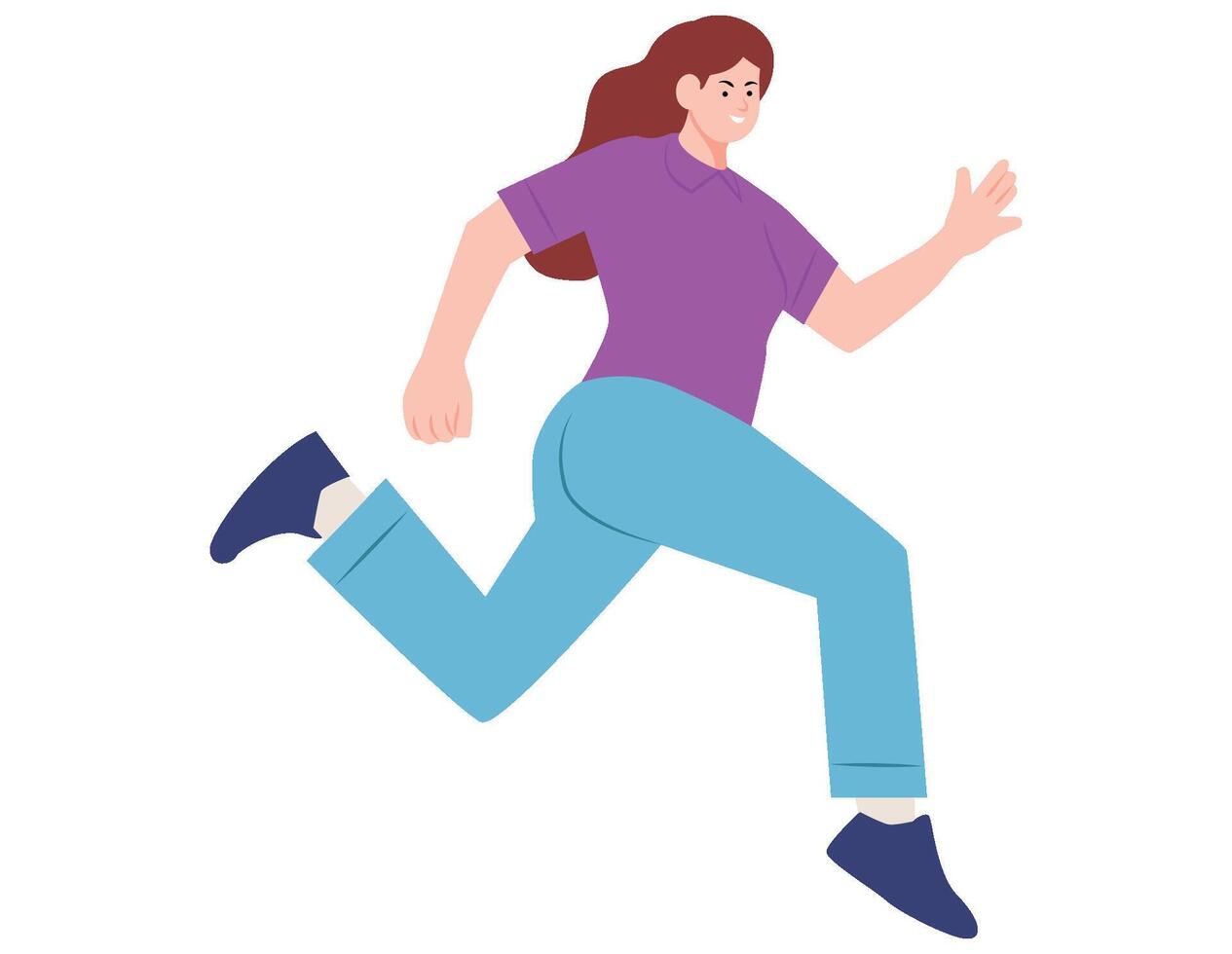 Female jumping in air illustration. vector