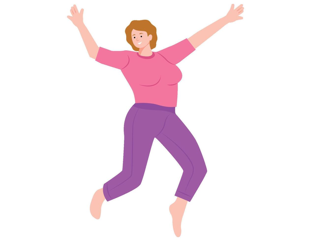 Female jumping in air illustration. vector