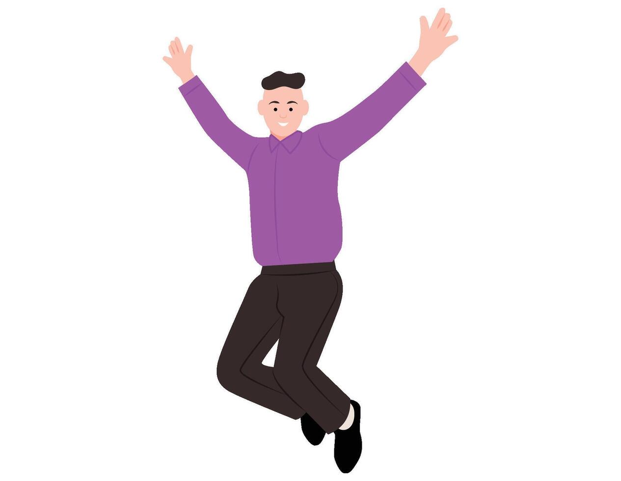 Boy jumping in air illustration. vector