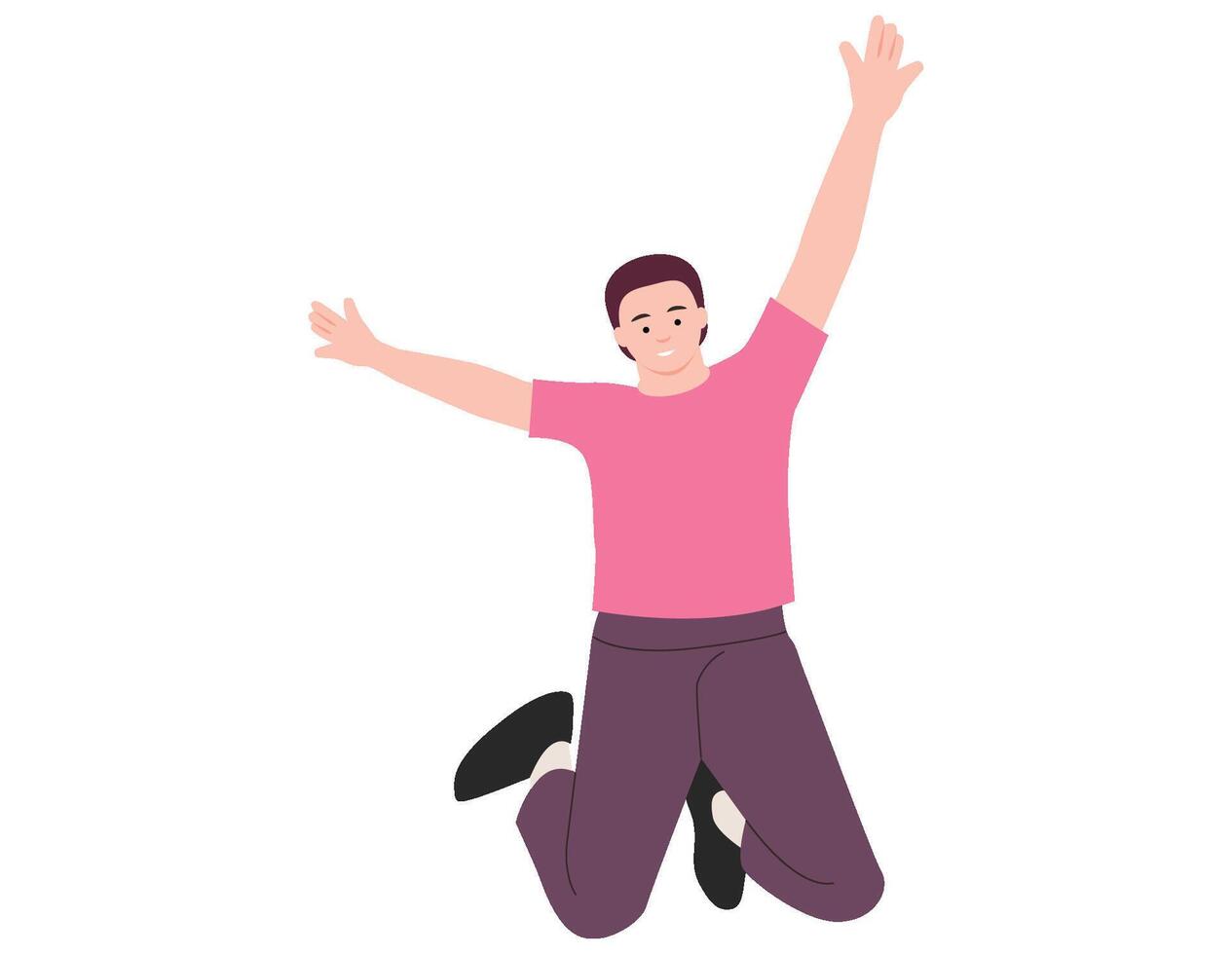 Man jumping happiness illustration. vector