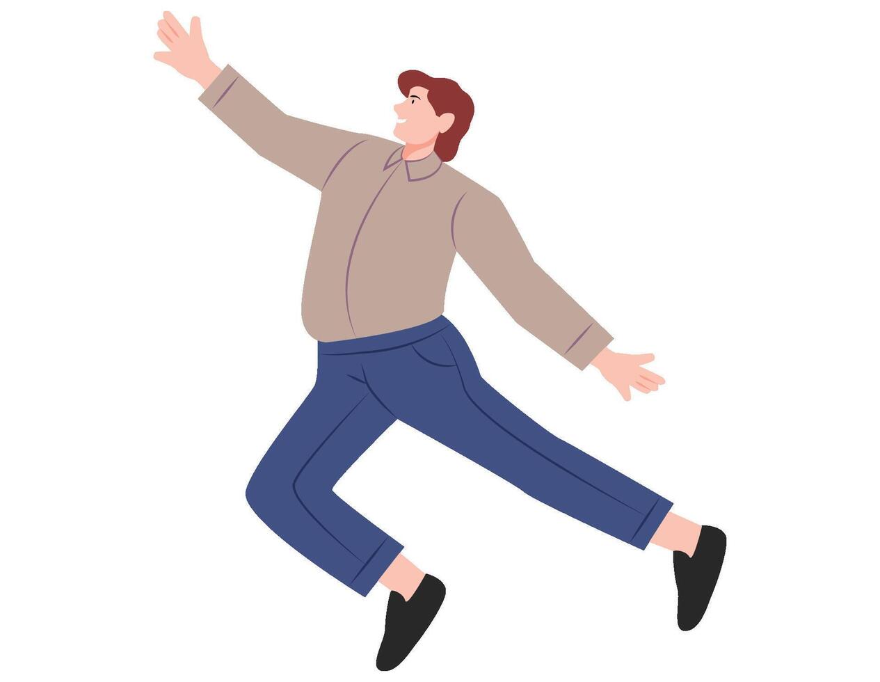 Male jumping in air illustration. vector