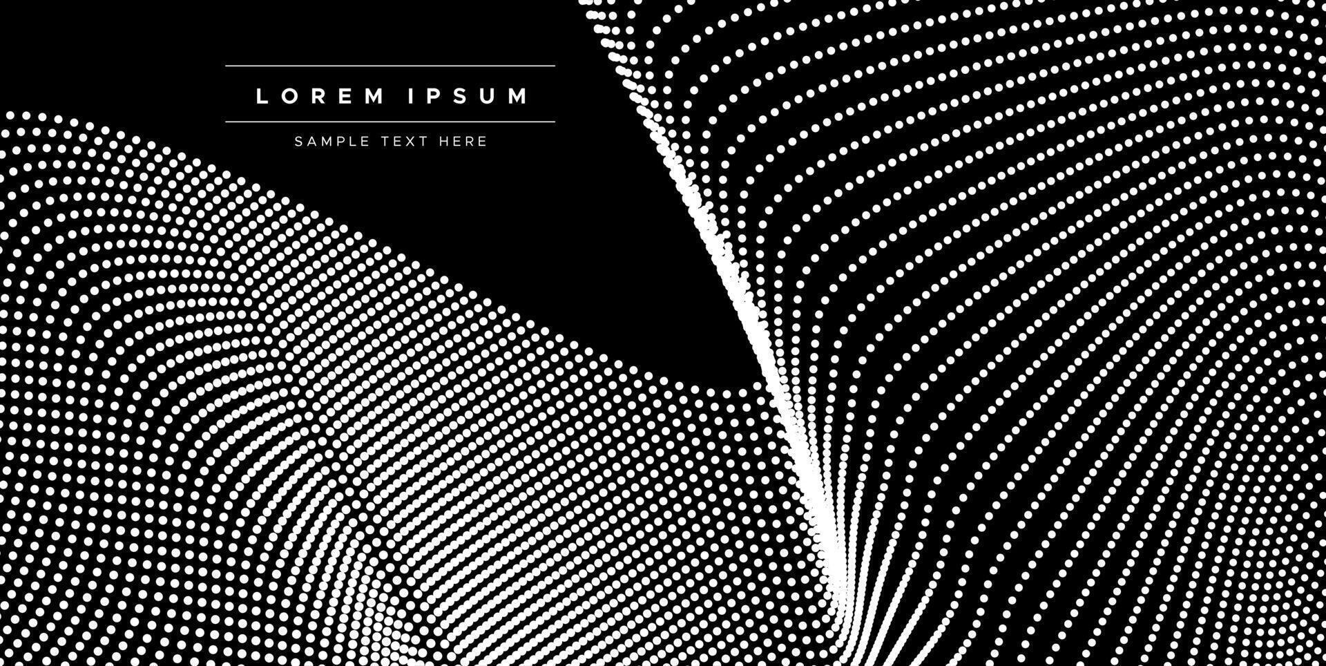 Black dynamic wave blend halftone abstract background vector