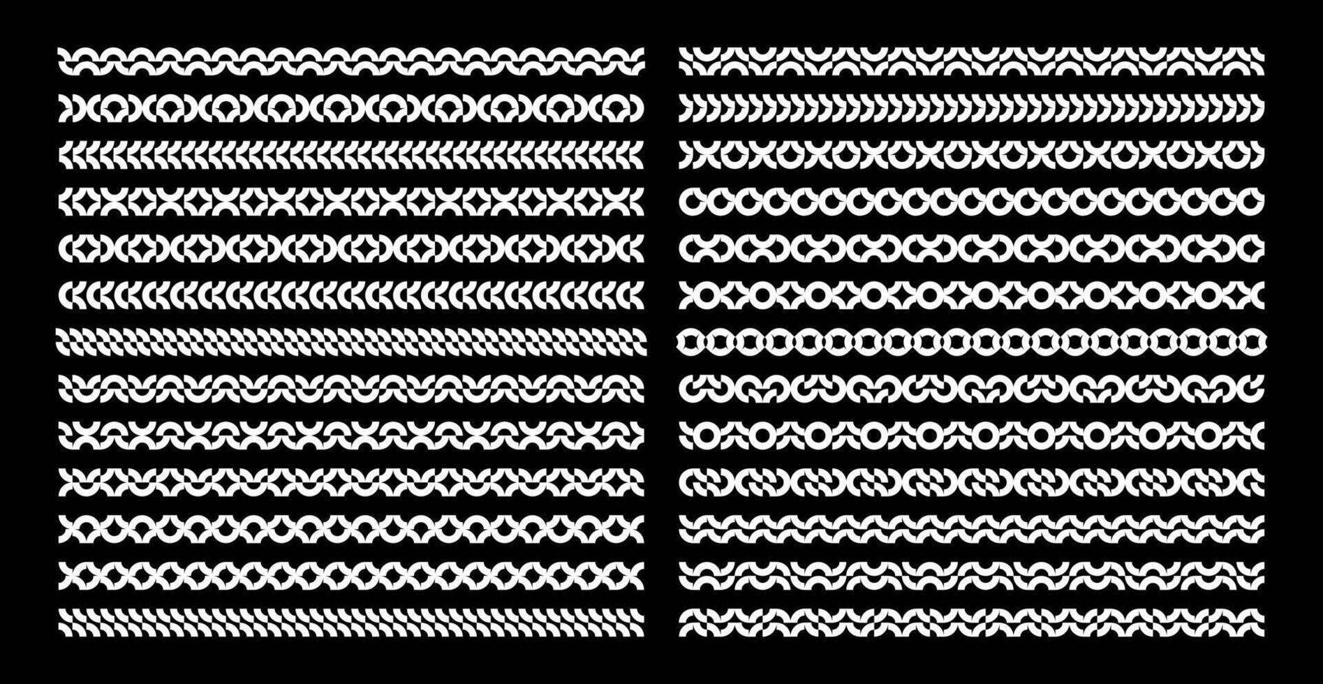 Set of geometric memphis circle ring abstract divider border vector