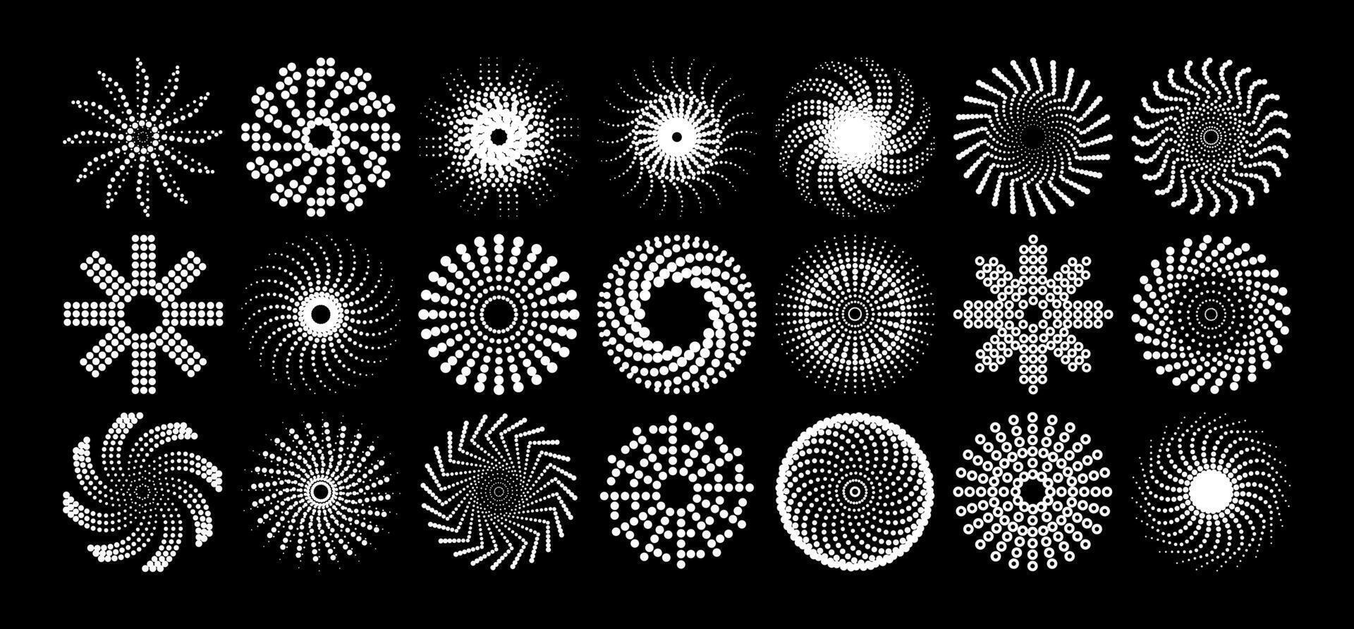 Modern detailed abstract sun circle logo bundle vector