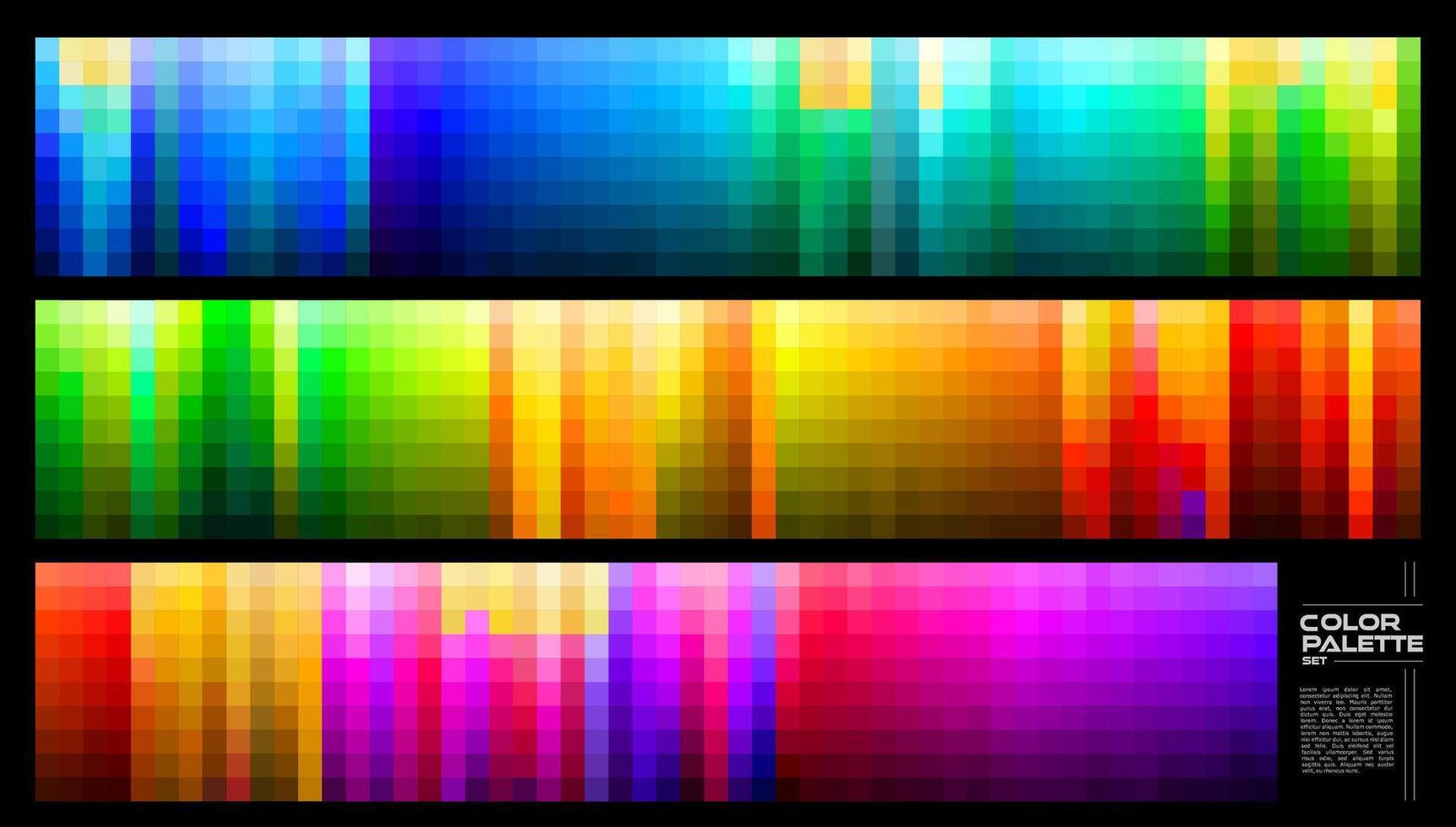 Collection of bright color palette design vector