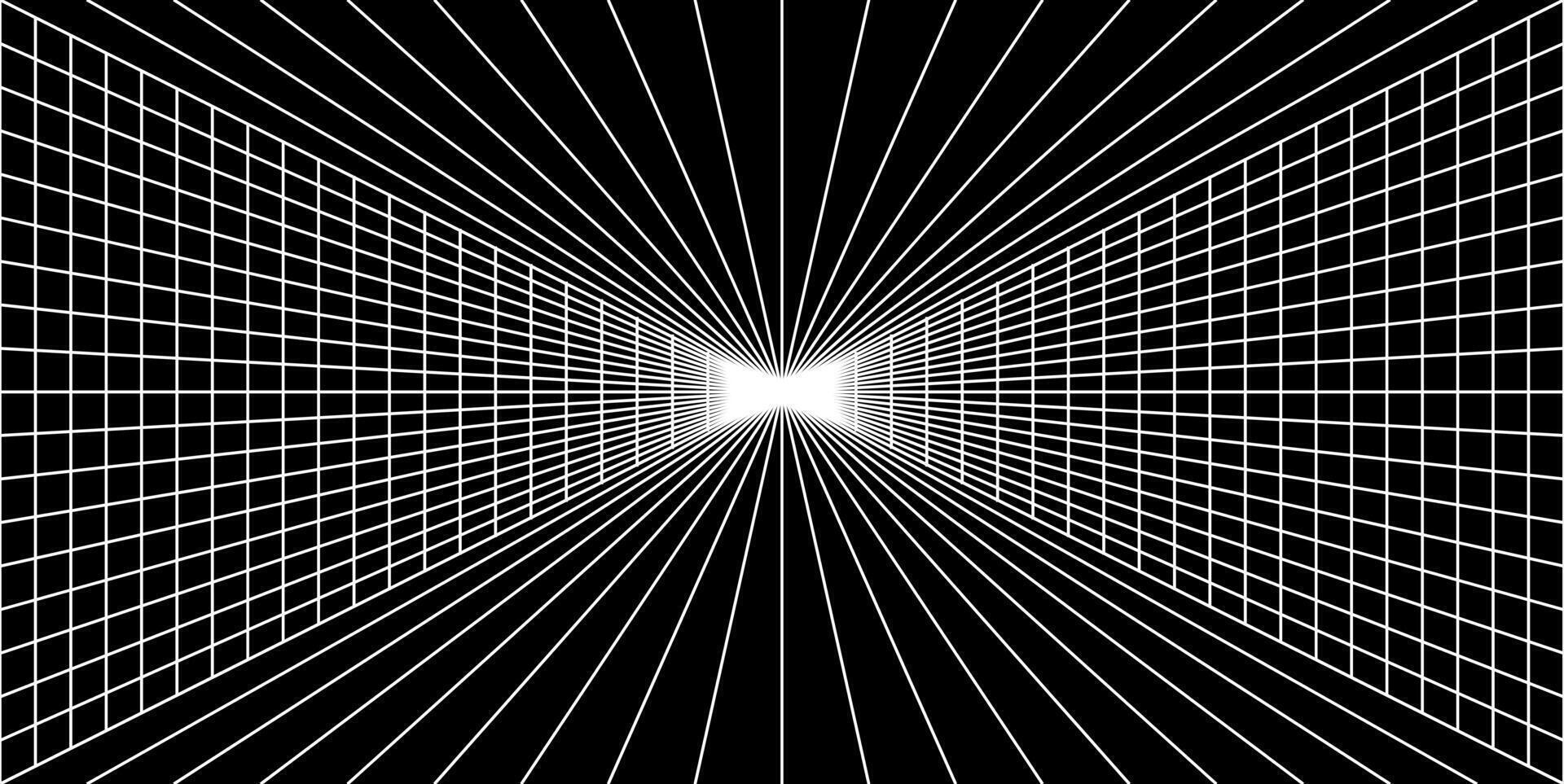 Modern black cyberspace grid line room abstract background vector