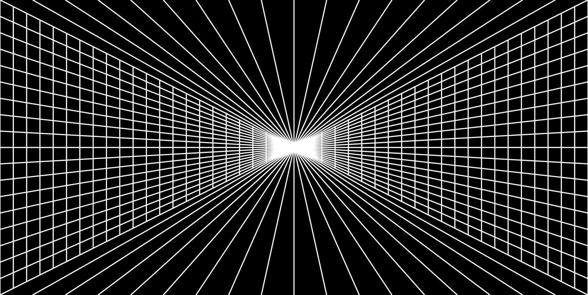 Modern black cyberspace grid line room abstract background vector