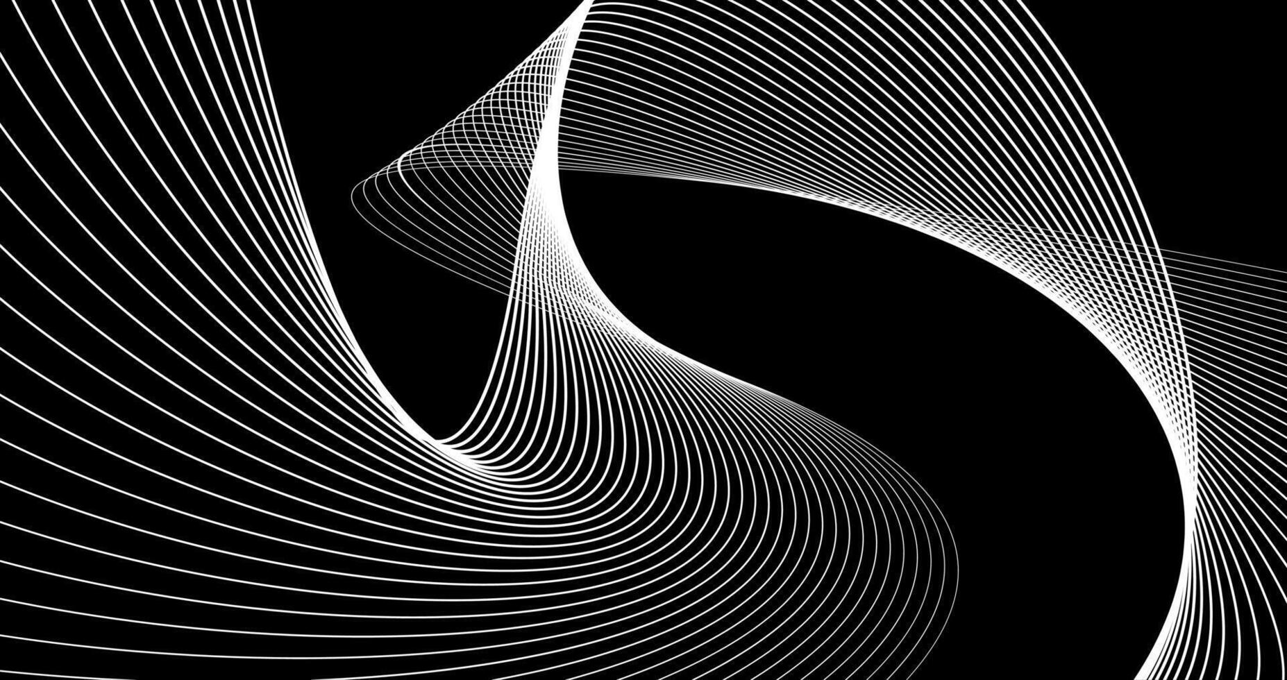 Black dynamic curve stripe line abstract background vector
