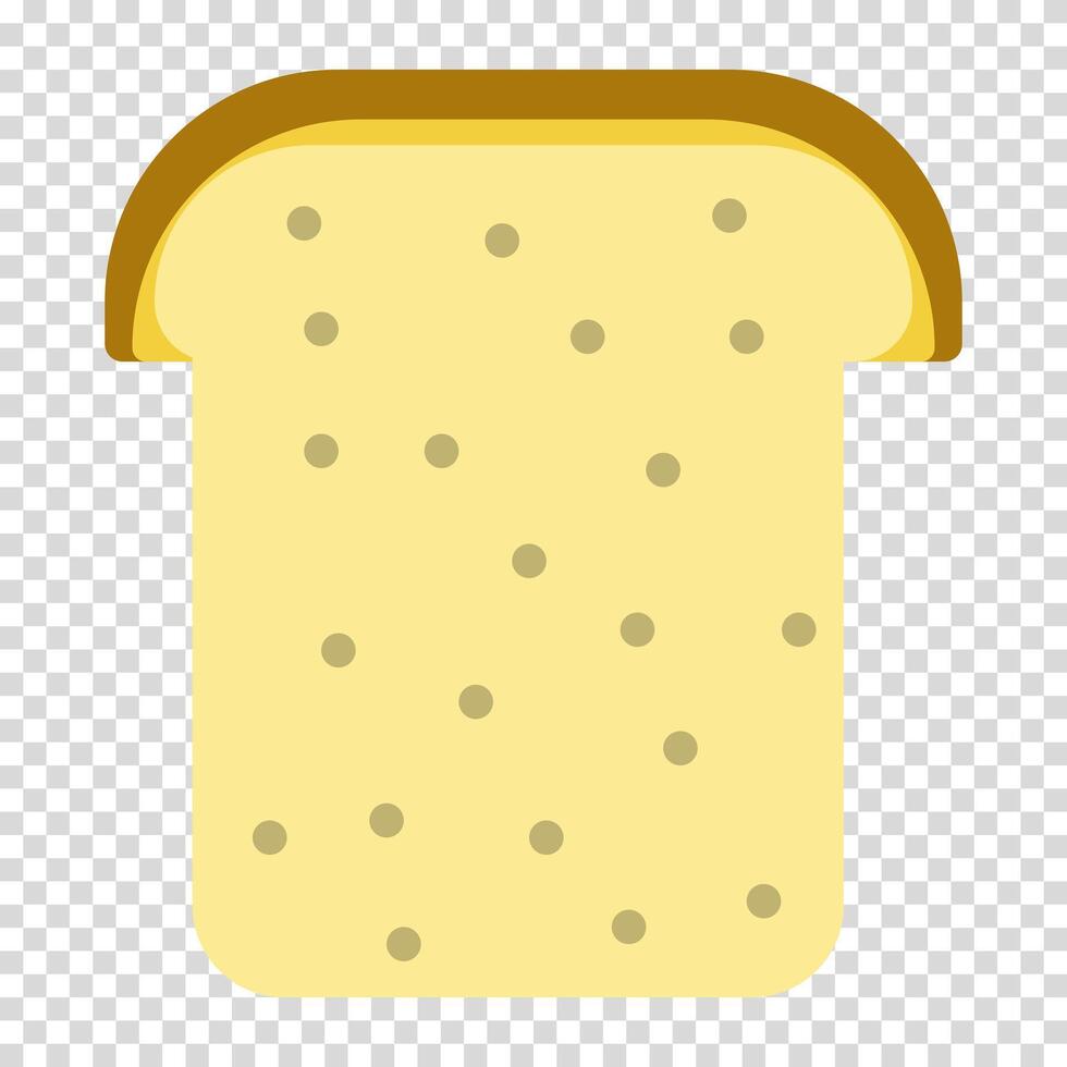 un pan de un pan con semillas en un sección, nutritivo alimento, carbohidratos, harina, plano diseño, sencillo imagen, dibujos animados estilo. sano comiendo concepto. línea icono para negocio y publicidad vector