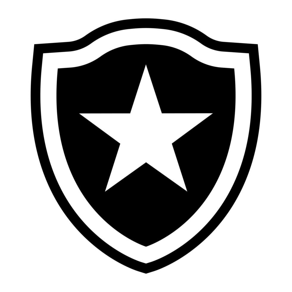 botafogo fc emblema en icónico negro y blanco fondo. histórico brasileño fútbol americano club, icónico estrella cresta. editorial vector