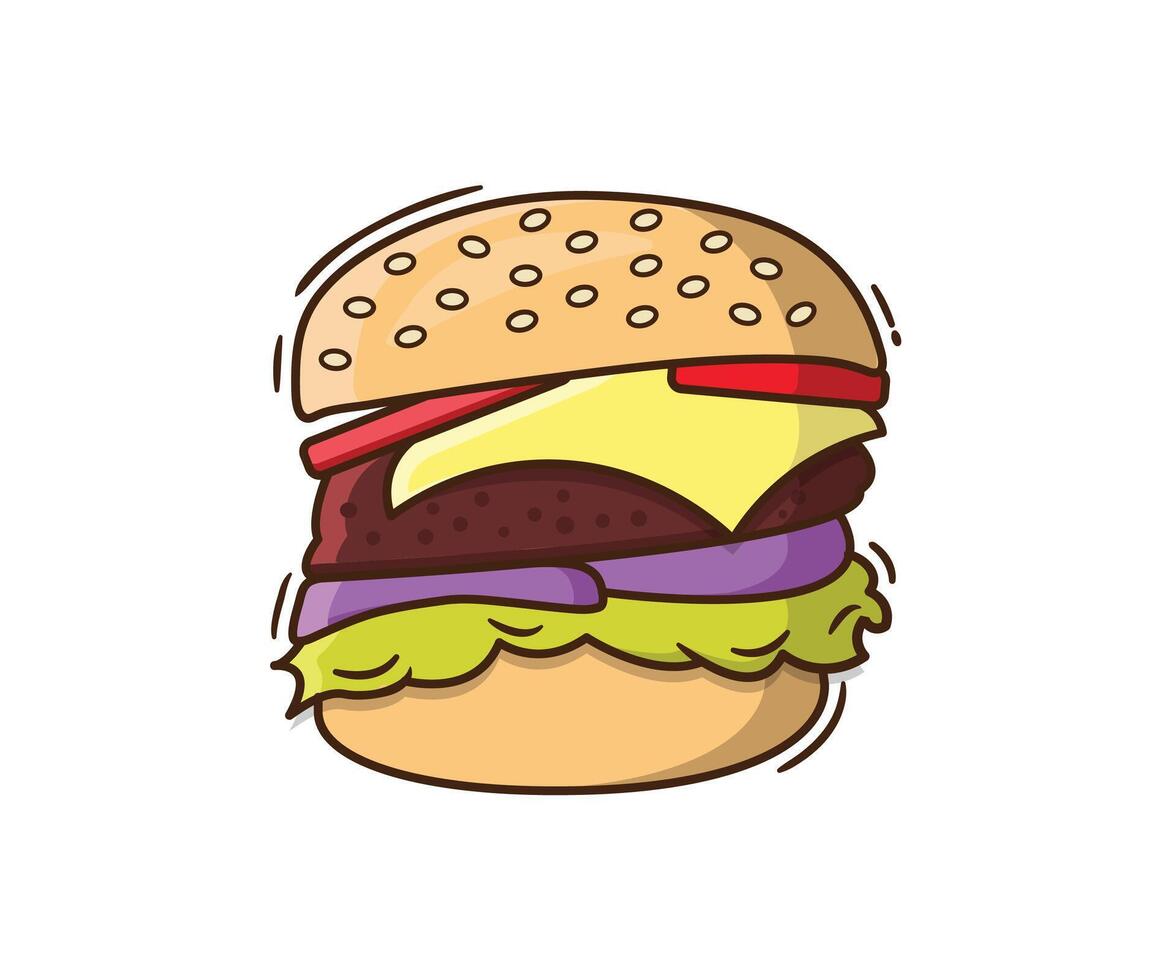 hamburguesa hamburguesa con queso hamburguesa ilustración vector