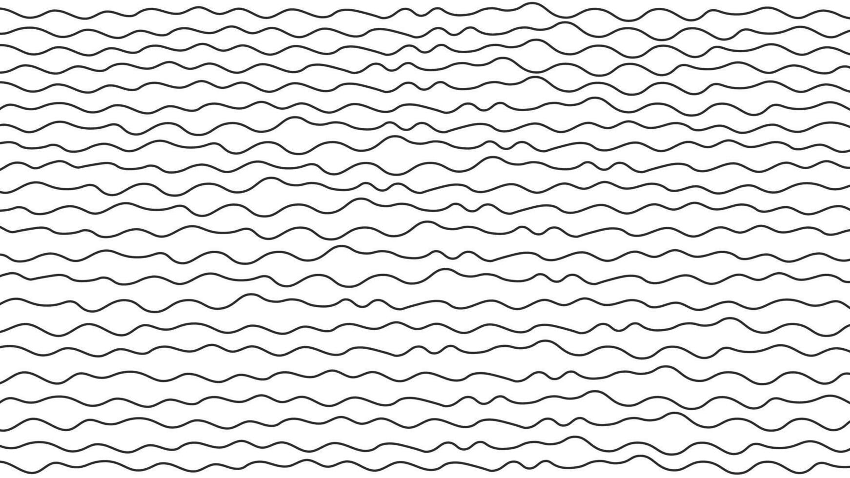 Wavy line black and white horizontal background vector