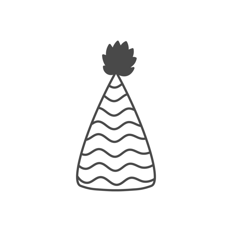 Birthday party hat line icon vector