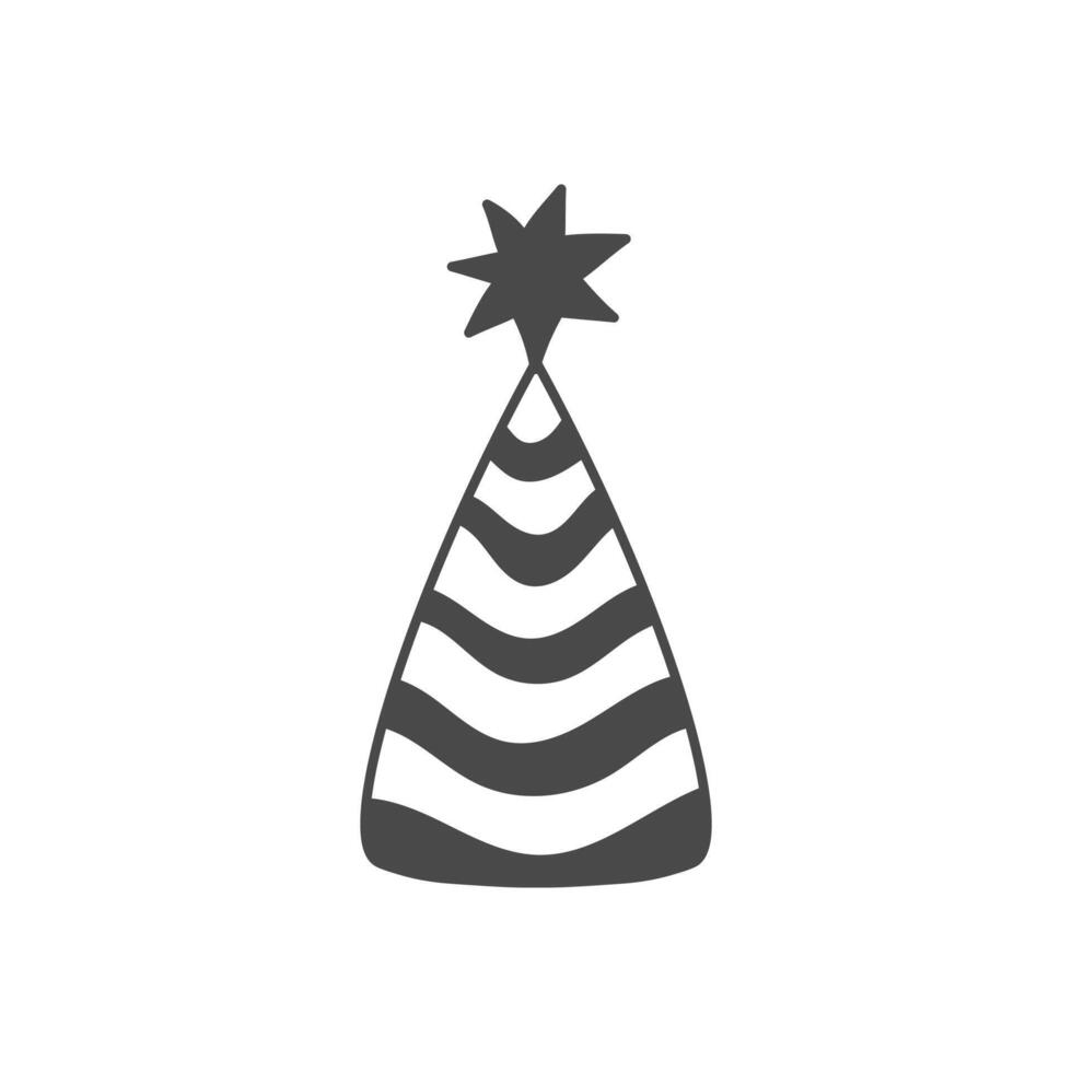 Hand drawn party hat line symbol vector