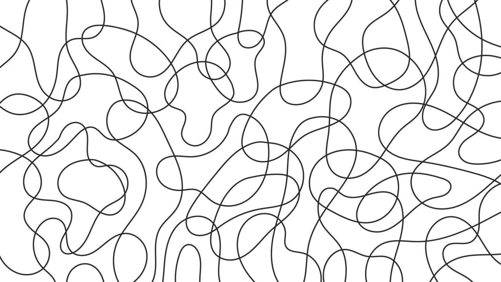 Abstract hand drawn background with curves lines vector