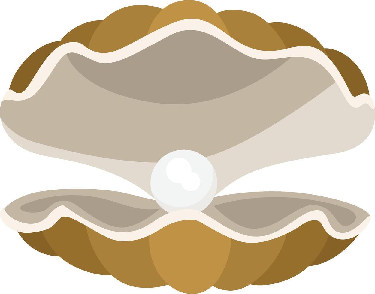 Sea clam shell with pearl vector