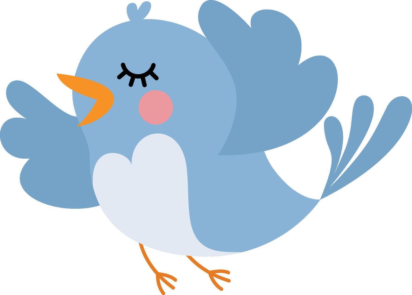 Cute blue bird isolated on white vector