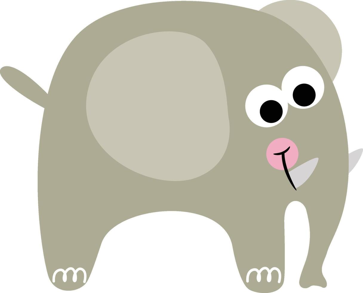 contento bebé elefante aislado en blanco vector