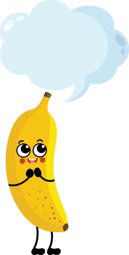 Funny banana with empty speech bubble vector