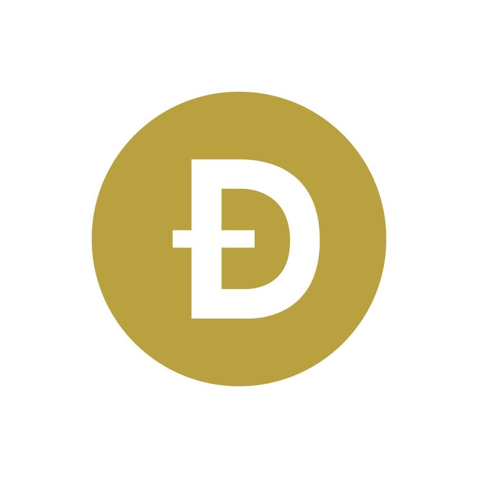 Dogecoin DOGE logo on transparent background vector