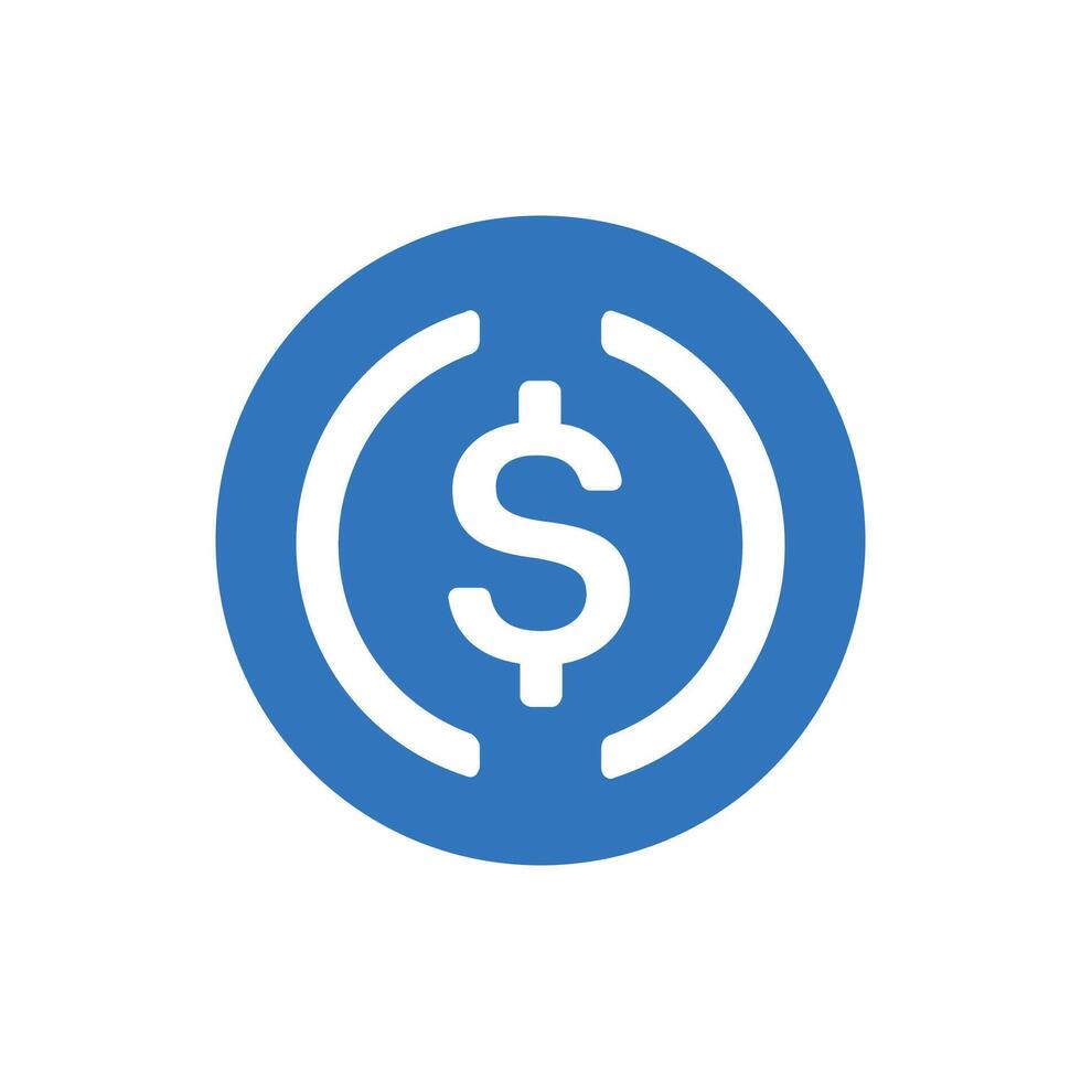 USDC logo on transparent background vector