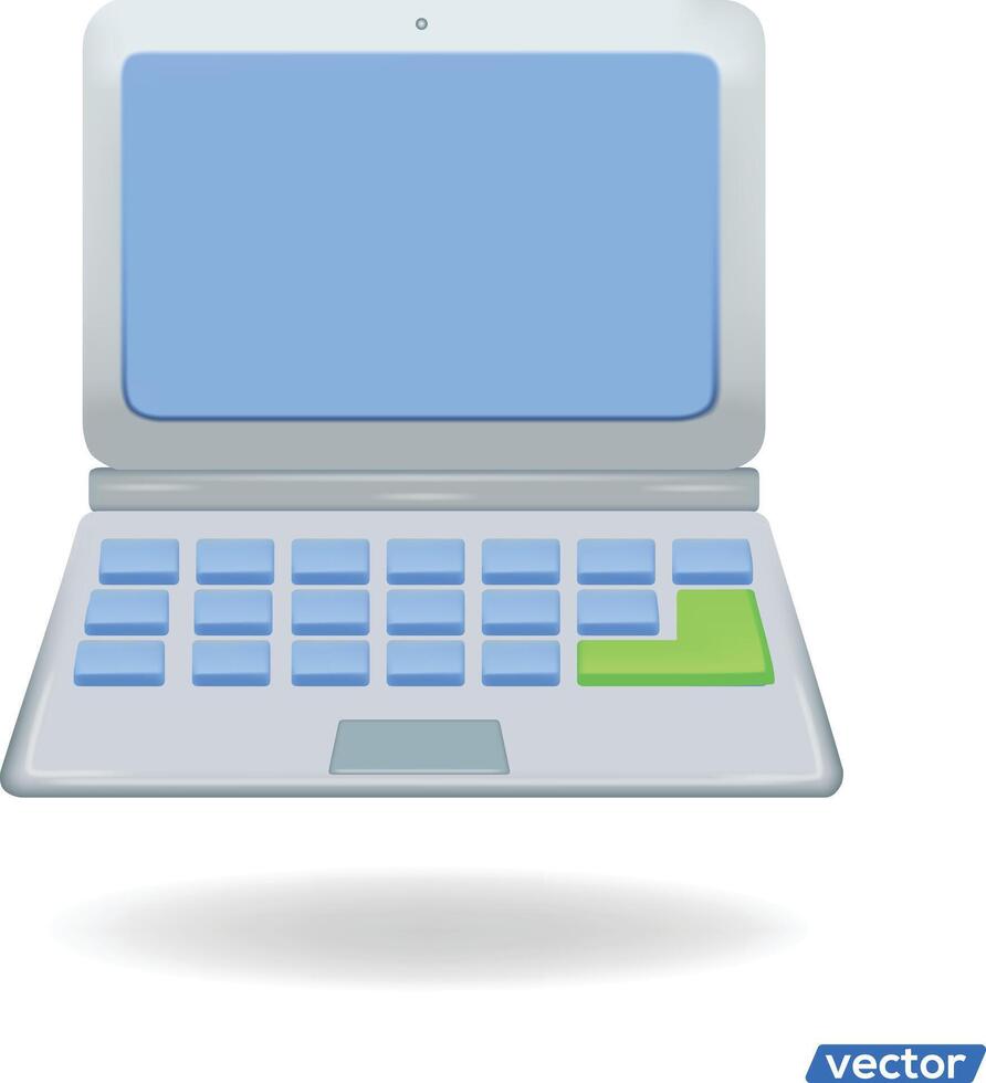 Laptop computer devices 3d render vector