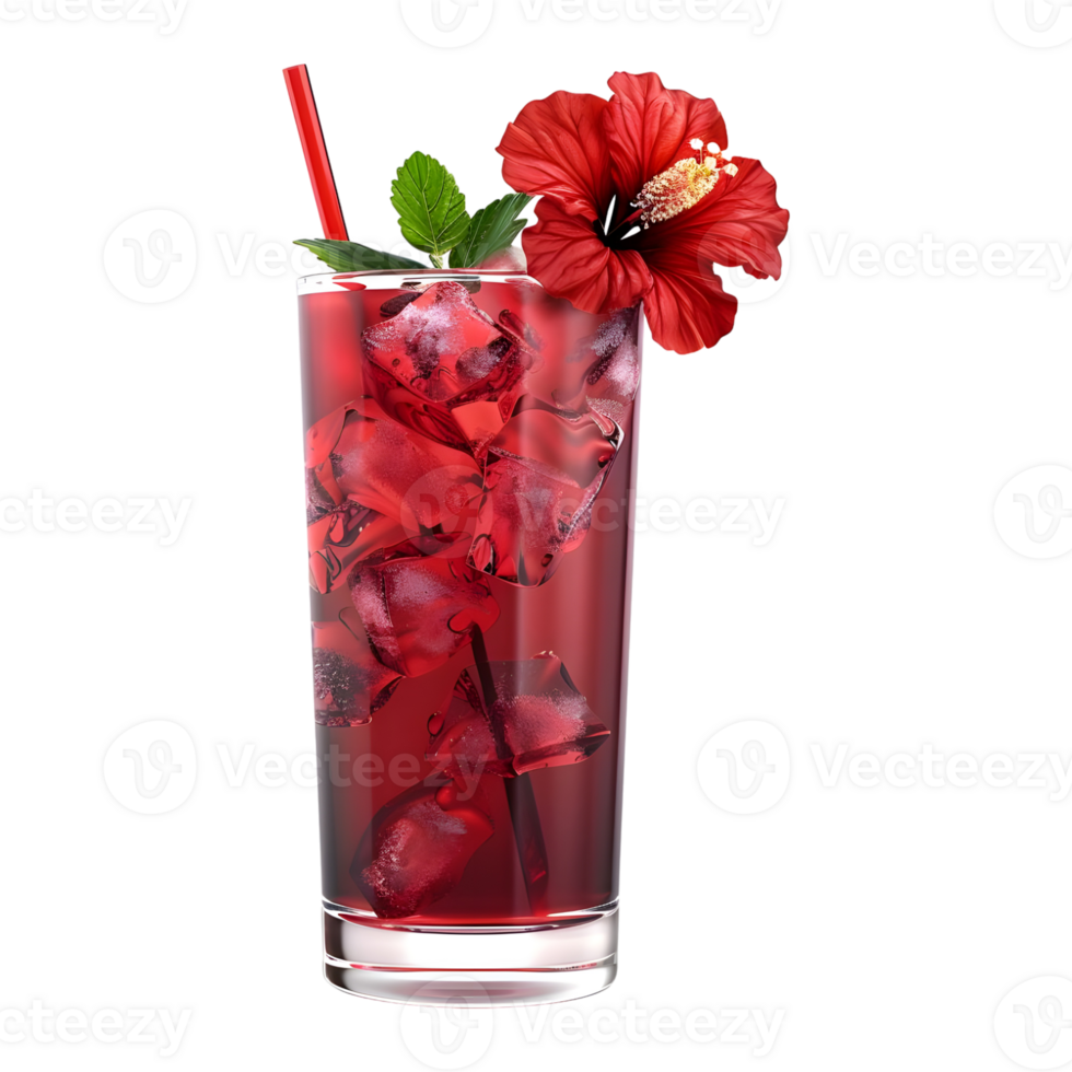 3d Rendern von ein Rose Beere Cocktail Saft im ein Glas transparent Hintergrund png