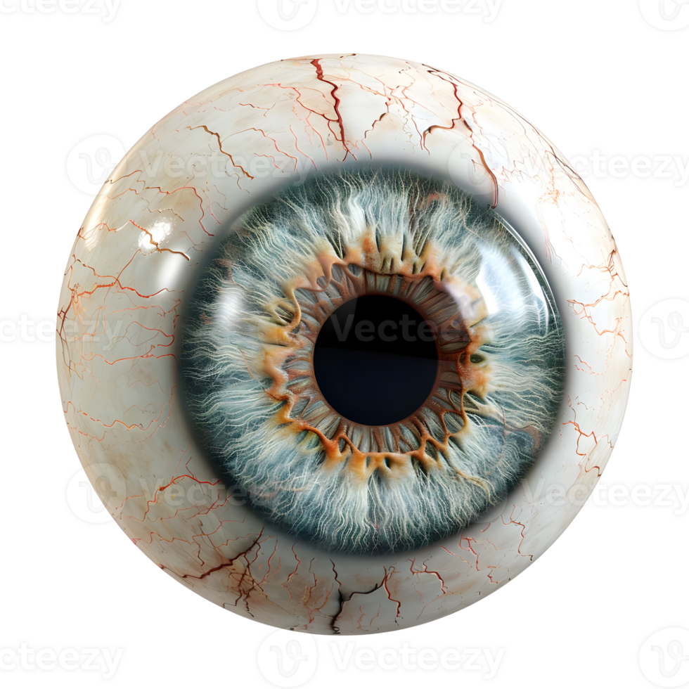 3D Rendering of a Human Eye Ball Transparent Background png