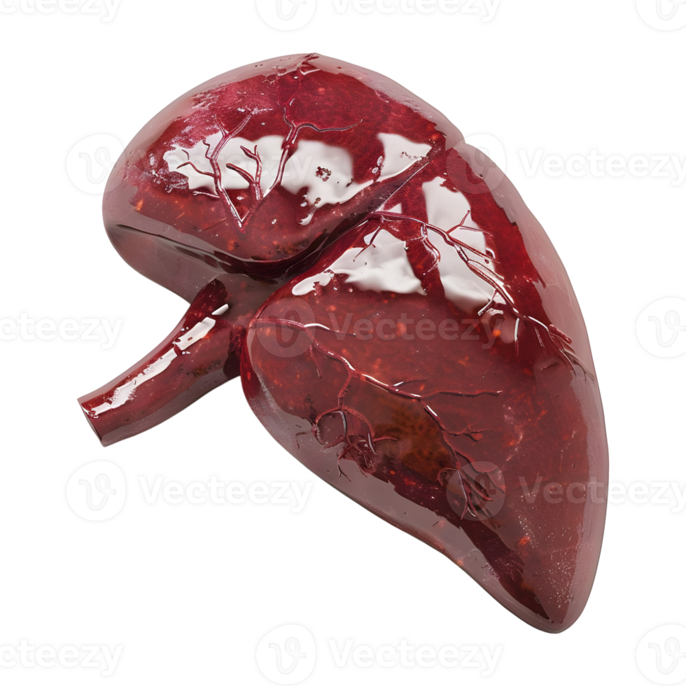 3d representación de un humano hígado Organo transparente antecedentes png