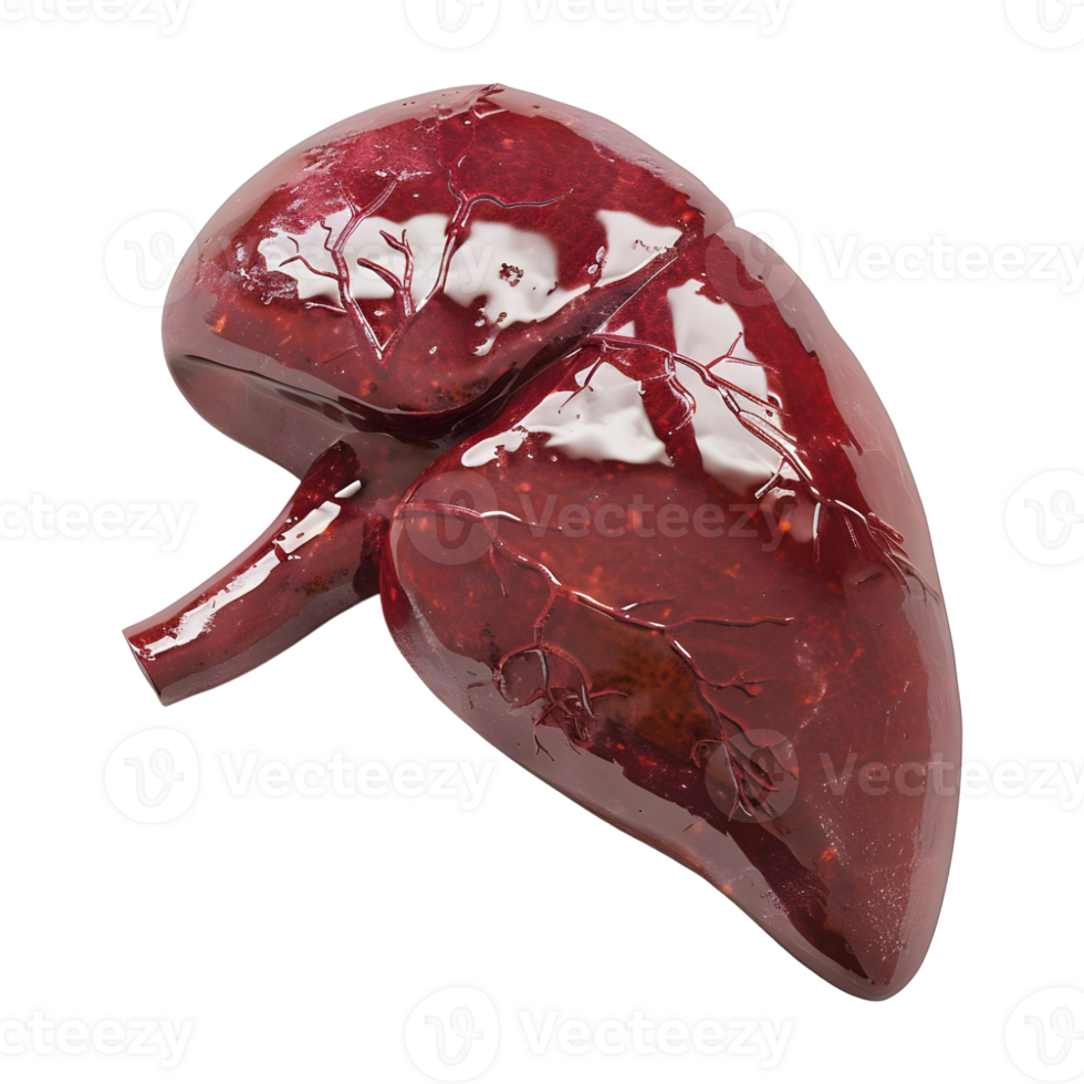 3d interpretazione di un' umano fegato organo trasparente sfondo png