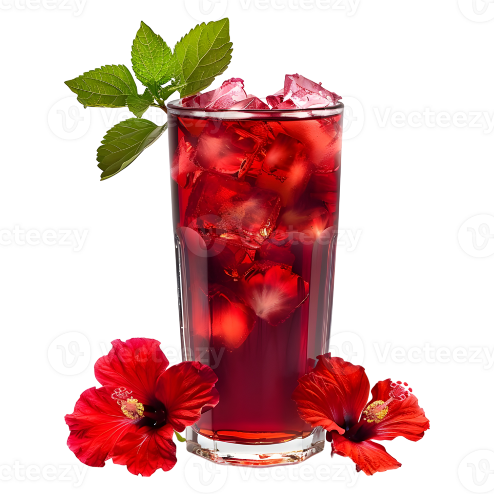 3D Rendering of a Rose Berry Cocktail Juice in a Glass Transparent Background png