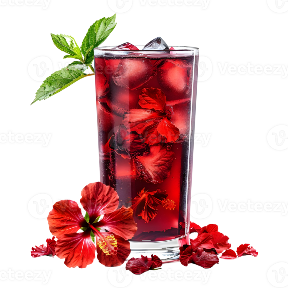 3D Rendering of a Rose Berry Cocktail Juice in a Glass Transparent Background png