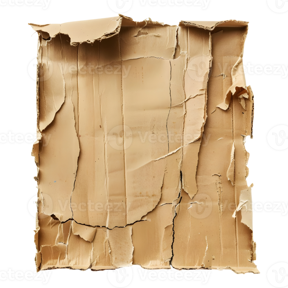 3D Rendering of a Carboard Brown Paper on Transparent Background png