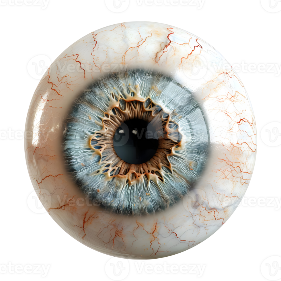 3D Rendering of a Human Eye Ball Transparent Background png