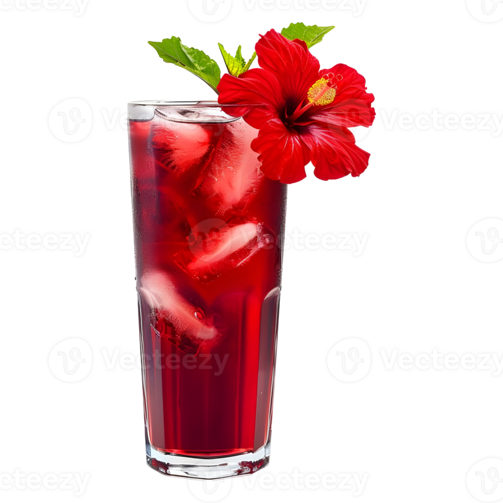 3D Rendering of a Rose Berry Cocktail Juice in a Glass Transparent Background png