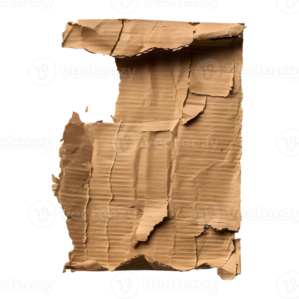 3D Rendering of a Carboard Brown Paper on Transparent Background png