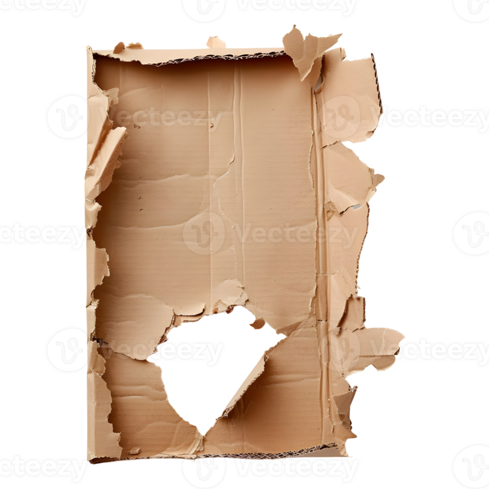 3D Rendering of a Carboard Brown Paper on Transparent Background png