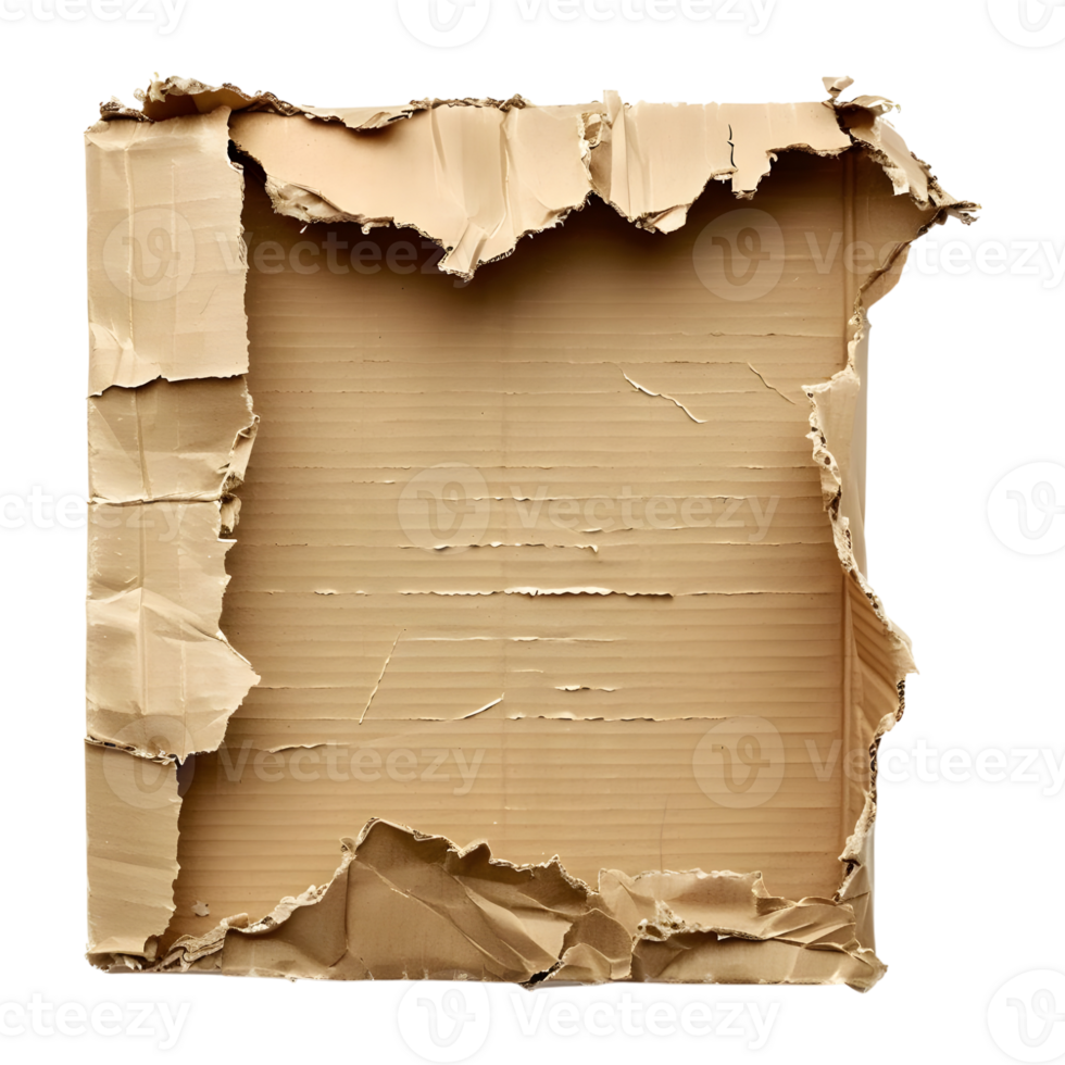 3D Rendering of a Carboard Brown Paper on Transparent Background png