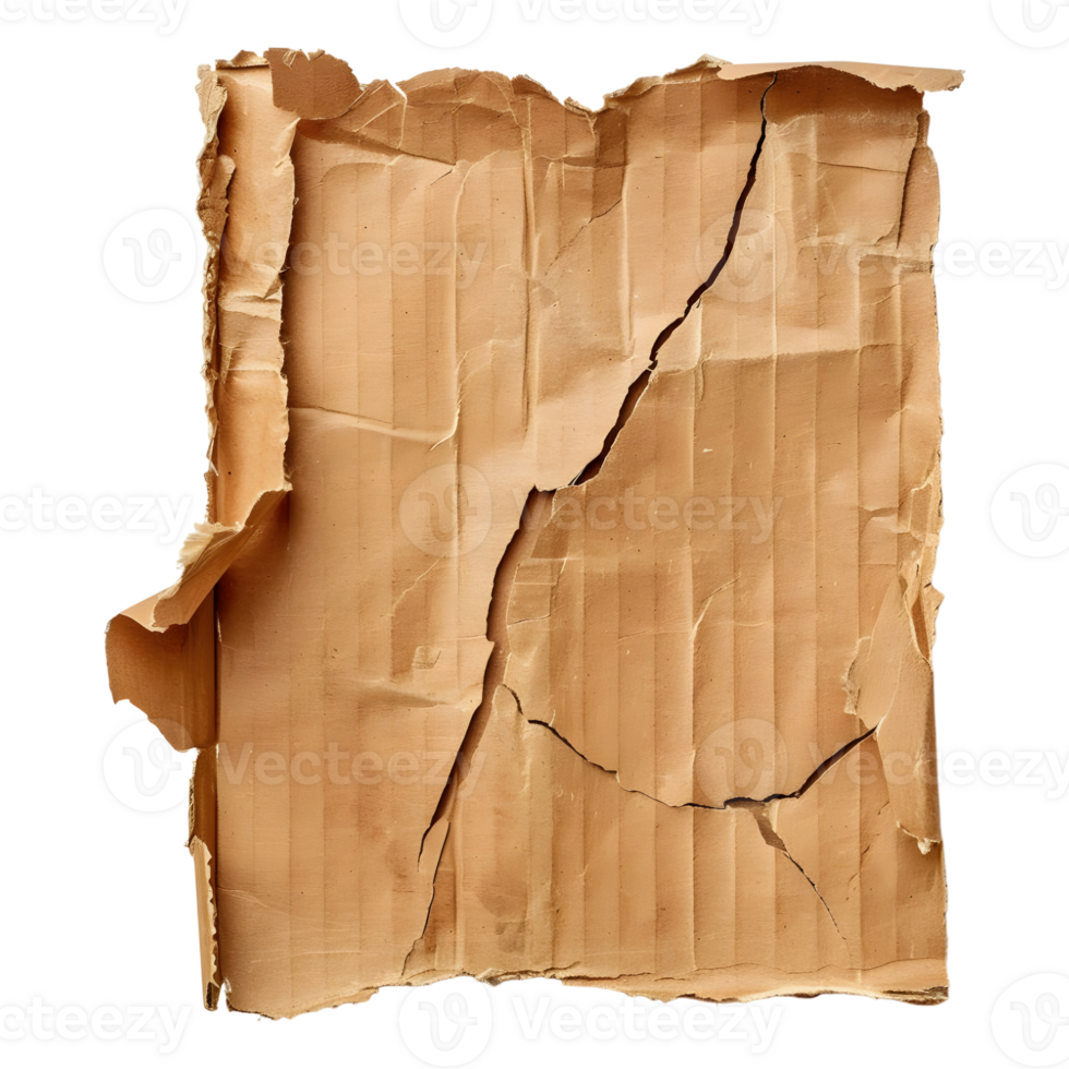 3D Rendering of a Carboard Brown Paper on Transparent Background png