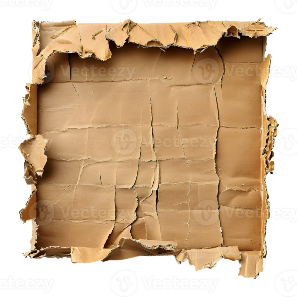 3D Rendering of a Carboard Brown Paper on Transparent Background png