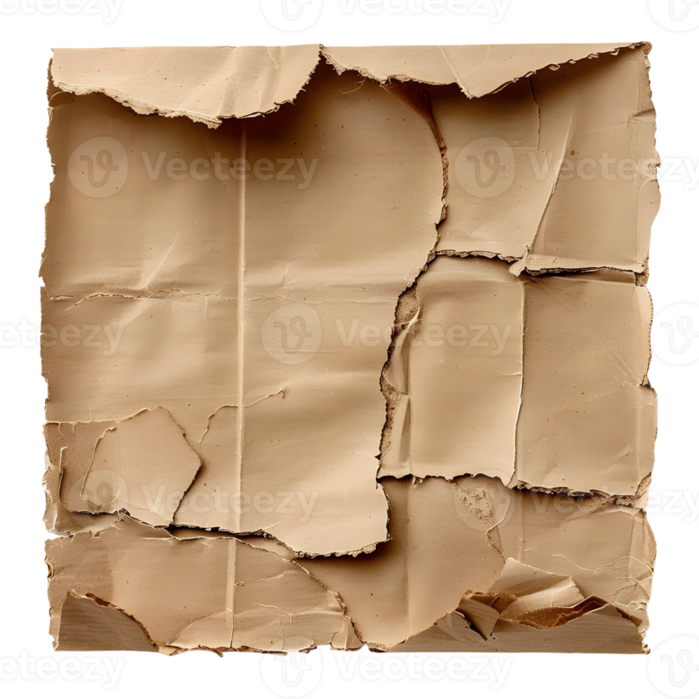 3D Rendering of a Carboard Brown Paper on Transparent Background png