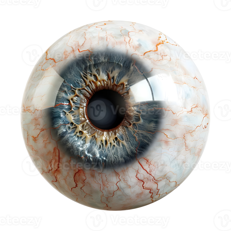 3D Rendering of a Human Eye Ball Transparent Background png