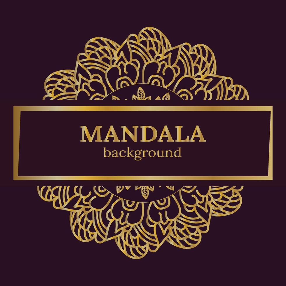 Golden mandala background vector