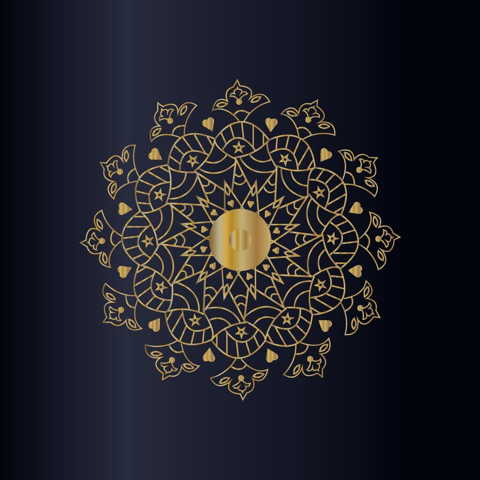 Golden mandala design vector