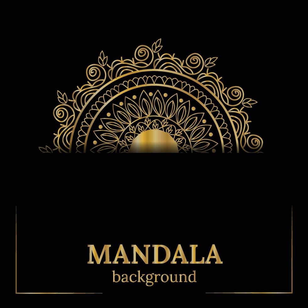 Golden mandala background vector