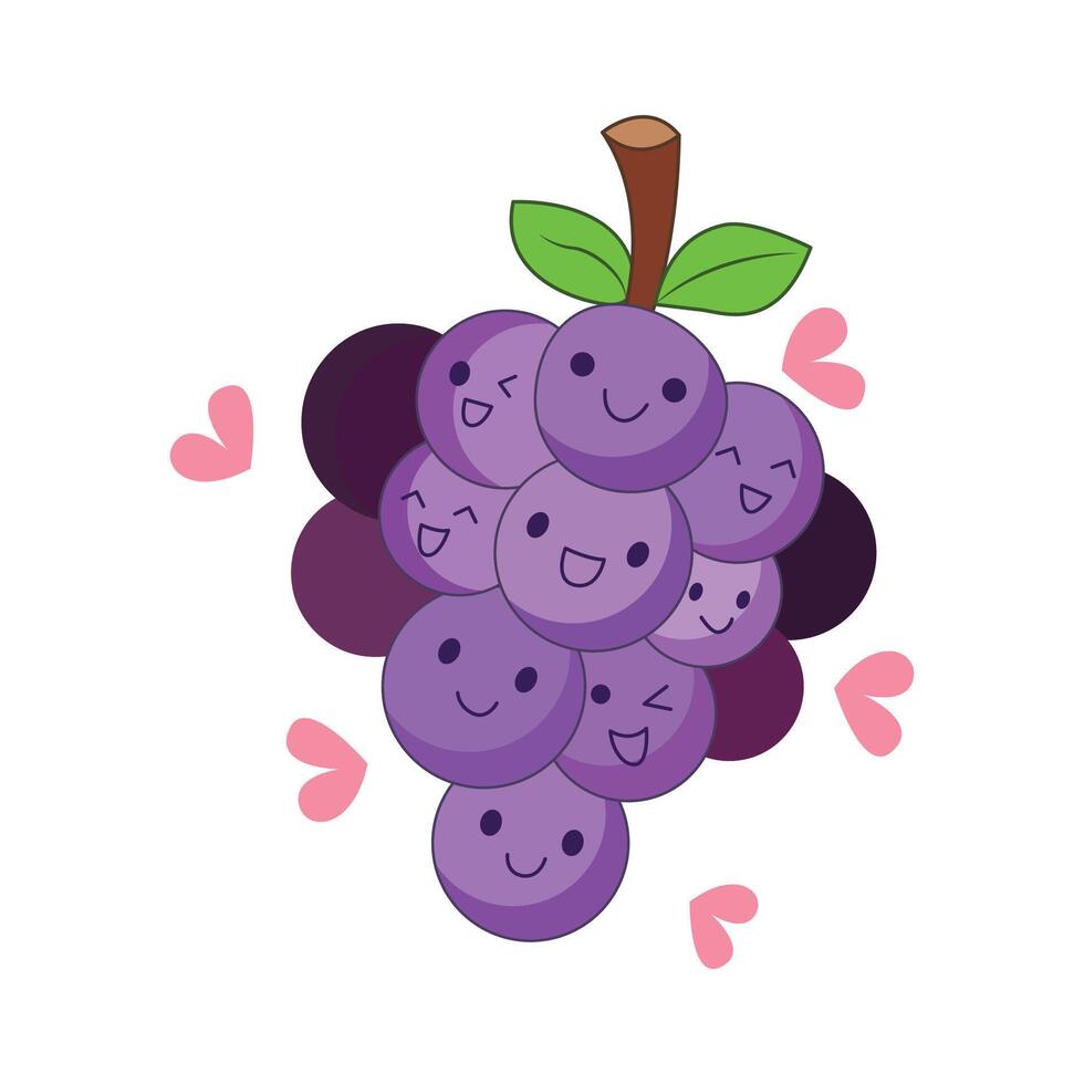 Illustration of Of Cute Little Purple Grape vector