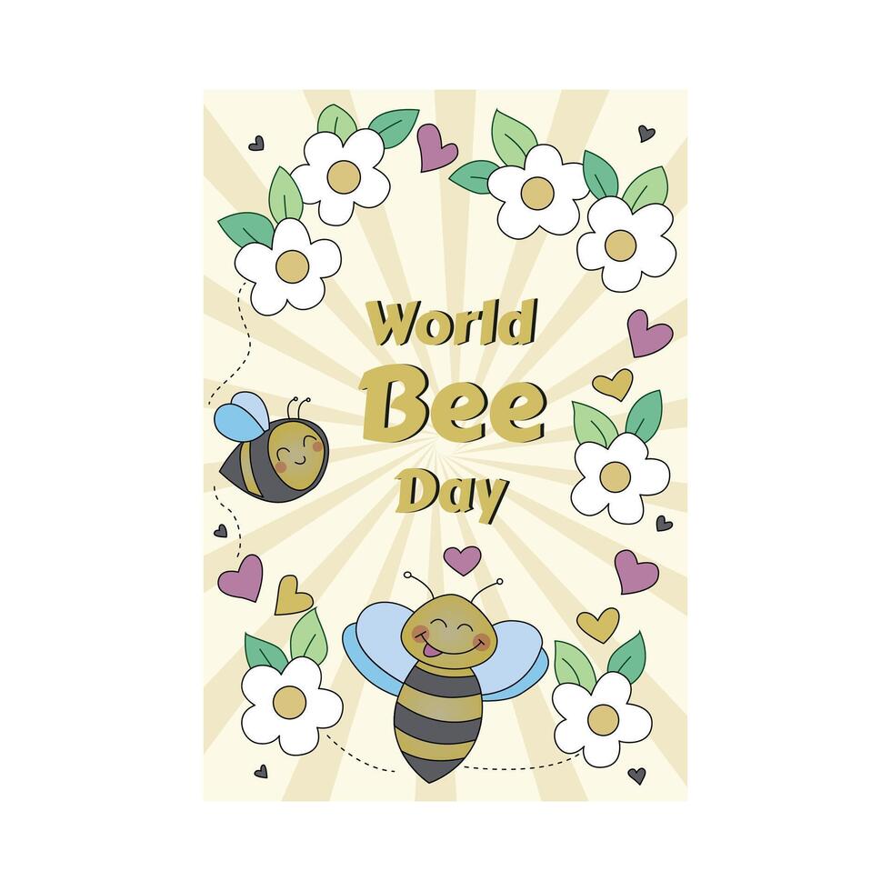 ilustración de mundo abeja día modelo vector