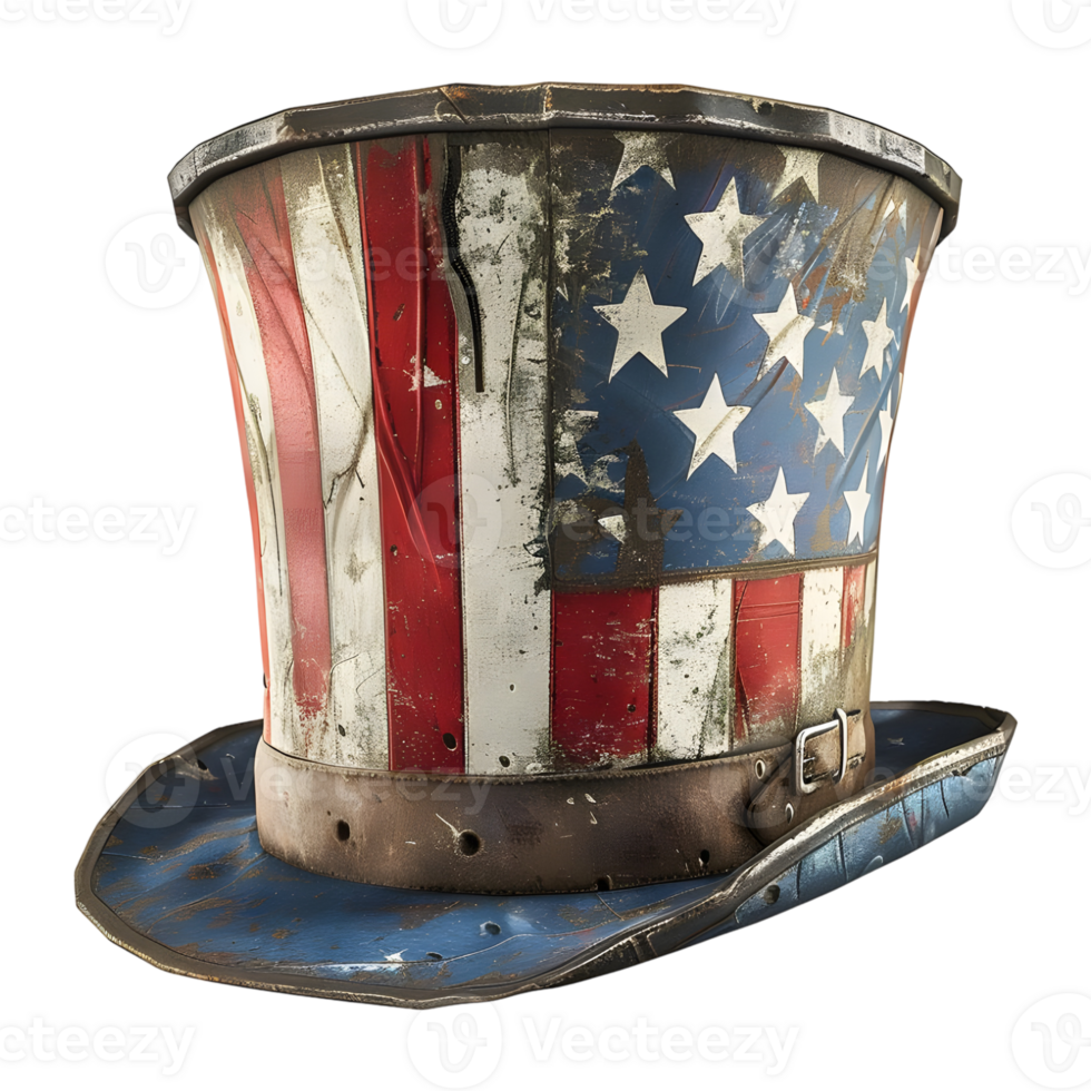 3D Rendering of a Cowboy Hat with USA Flag on it on Transparent Background png